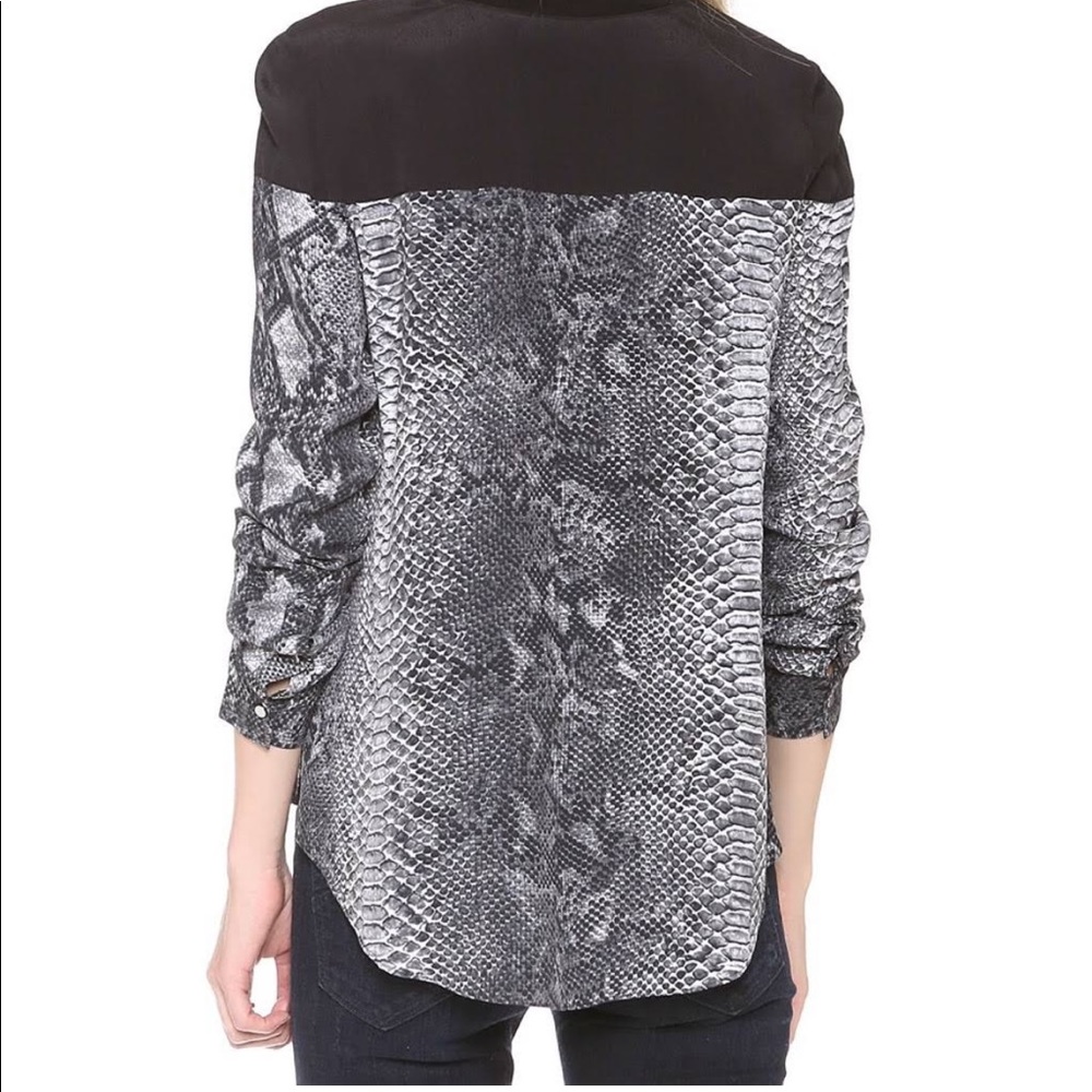 Rebecca Taylor Python Zipper Shoulder Blouse - image 2